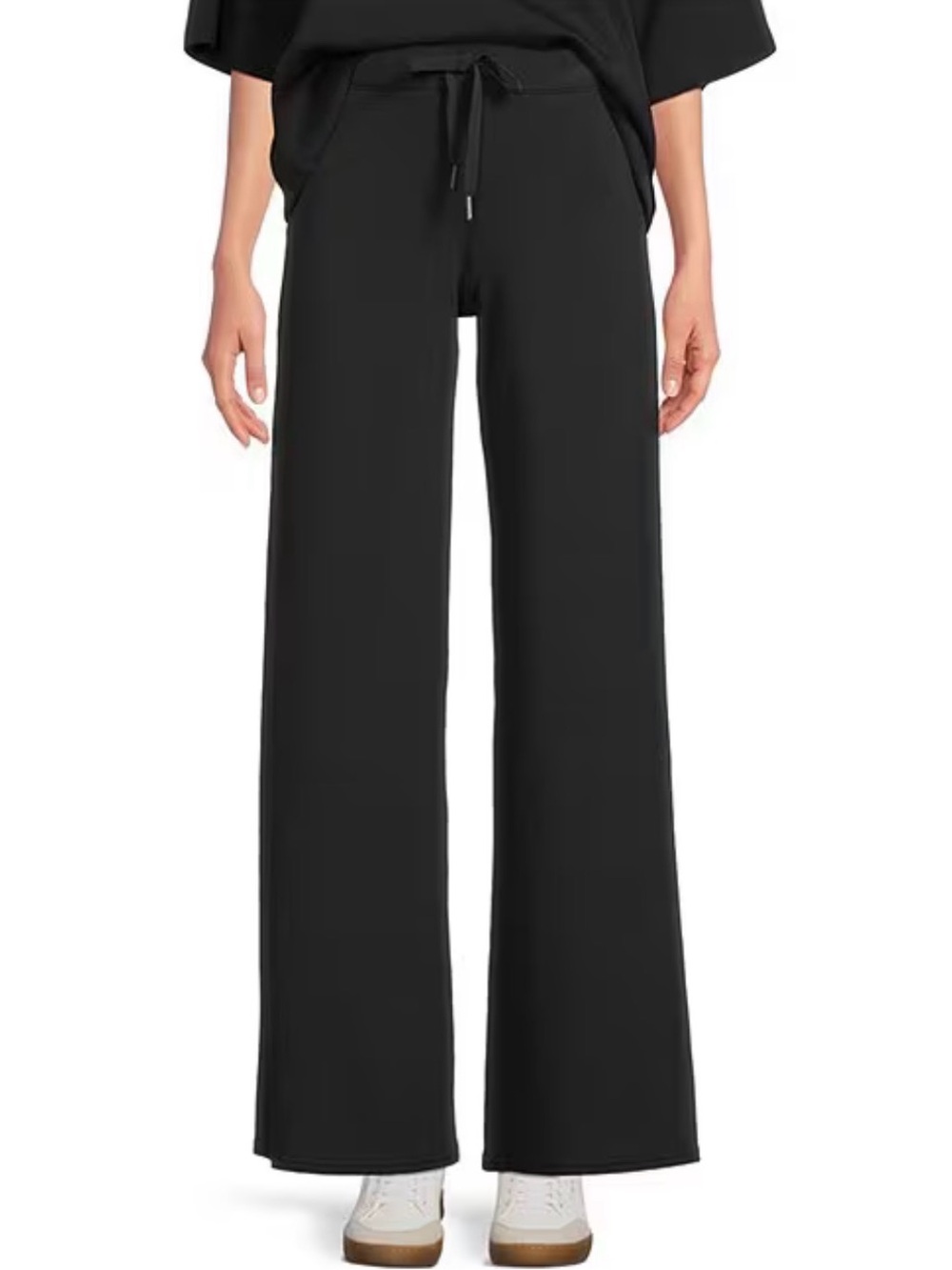 SPANX AirEssentials® Wide Leg Pull On Drawstring Black Pants Sz Small Comfort